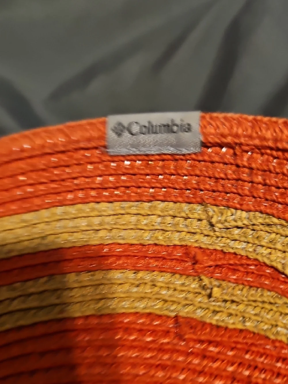 Columbia Natural Beige And Apricot Wide-Brim Straw Sun Hat